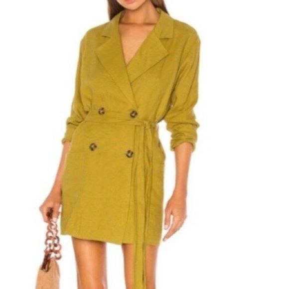 LPA Jackets & Blazers - 𝅺NEW LPA Mustard 100% Linen Blazer Jacket